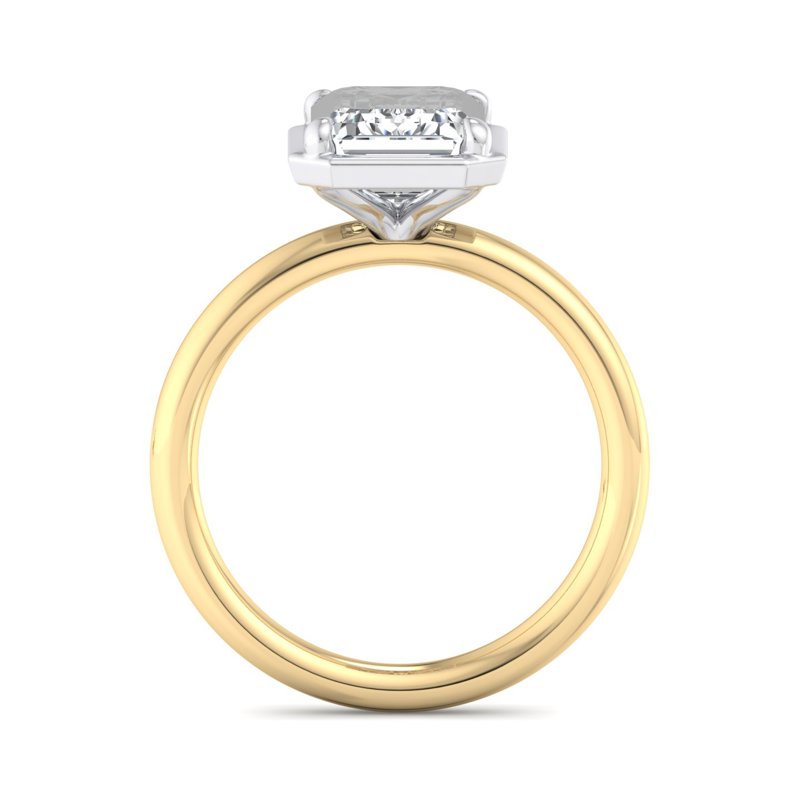 Emerald Lab Grown Diamond Bezel Solitaire Engagement Ring — Emerald design reference