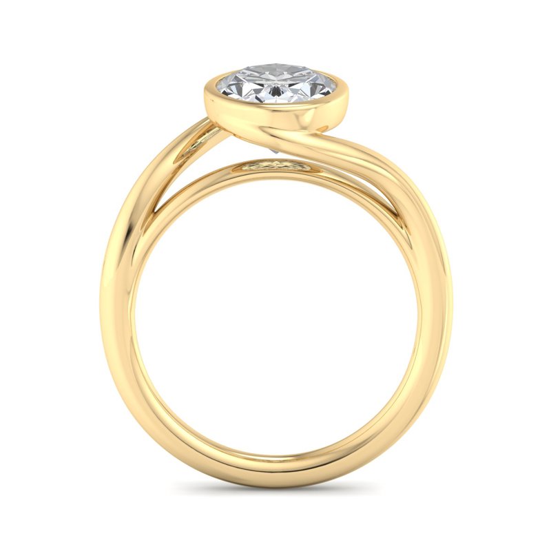 Oval Lab Grown Diamond Bezel Solitaire Engagement Ring — Oval design reference