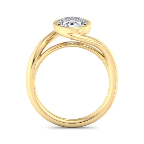 Oval Lab Grown Diamond Bezel Solitaire Engagement Ring — Oval design reference