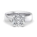 Round Lab Grown Diamond Domed Band Solitaire Engagement Ring — Round design reference