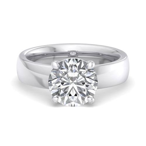 Round Lab Grown Diamond Domed Band Solitaire Engagement Ring — Round design reference
