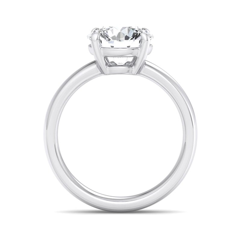 Round Lab Grown Diamond Domed Band Solitaire Engagement Ring — Round design reference
