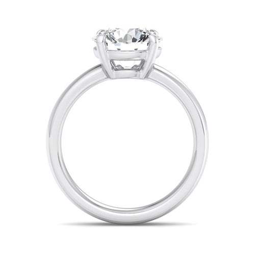 Round Lab Grown Diamond Domed Band Solitaire Engagement Ring — Round design reference