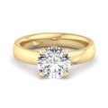 Round Lab Grown Diamond Domed Band Solitaire Engagement Ring — Round design reference