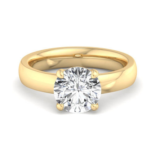 Round Lab Grown Diamond Domed Band Solitaire Engagement Ring — Round design reference