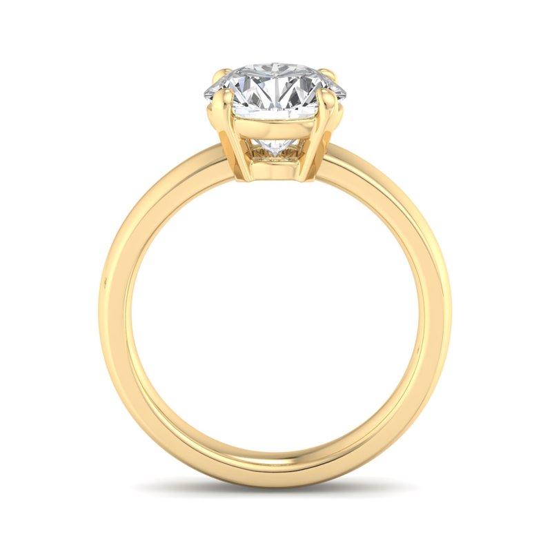 Round Lab Grown Diamond Domed Band Solitaire Engagement Ring — Round design reference