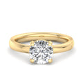 Round Lab Grown Diamond Domed Band Solitaire Engagement Ring — Round design reference