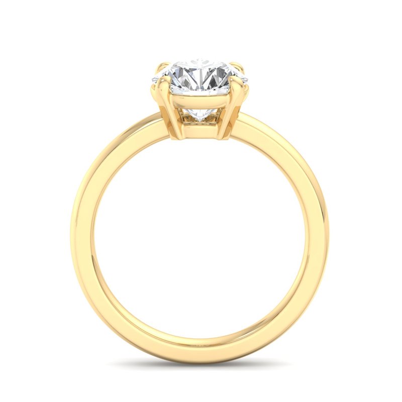 Round Lab Grown Diamond Domed Band Solitaire Engagement Ring — Round design reference
