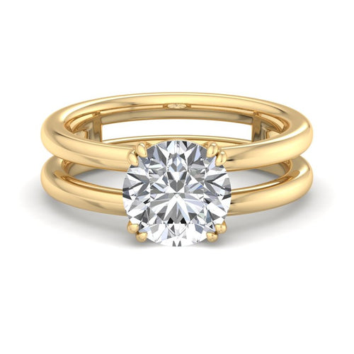 Round Lab Grown Diamond Split Shank Solitaire Engagement Ring — Round design reference