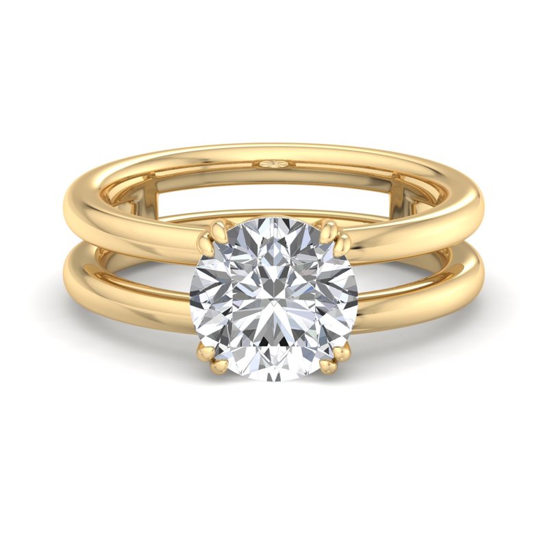 Round Lab Grown Diamond Split Shank Solitaire Engagement Ring — Round design reference