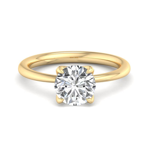Round Lab Grown Diamond Tulip Setting Solitaire Engagement Ring — Round design reference