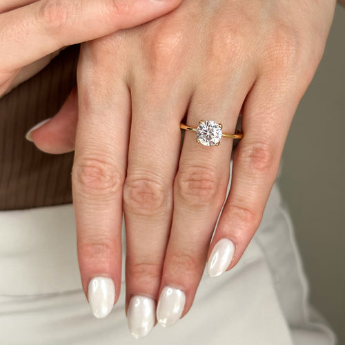 Round Lab Grown Diamond Tulip Setting Solitaire Engagement Ring — Round design reference
