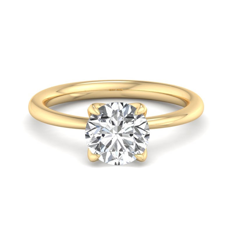 Round Lab Grown Diamond Tulip Setting Solitaire Engagement Ring — Round design reference