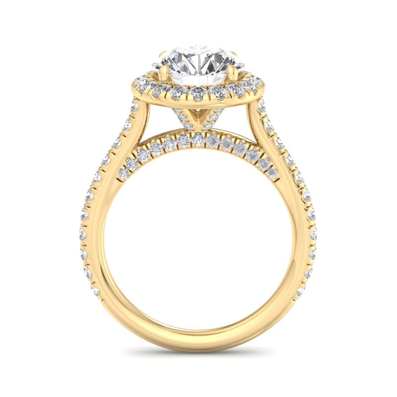 Round Lab Grown Diamond Halo Engagement Ring — Round design reference