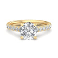 Round Lab Grown Diamond Hidden Detail Side Stone Engagement Ring — Round design reference