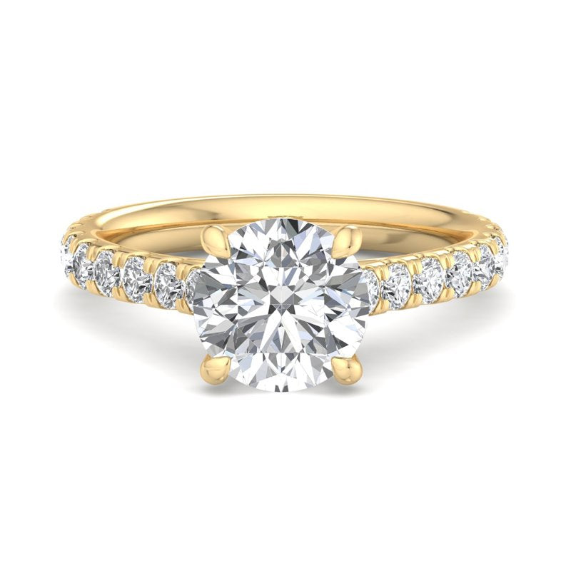 Round Lab Grown Diamond Hidden Detail Side Stone Engagement Ring — Round design reference