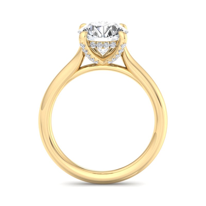 Round Lab Grown Diamond Hidden Detail Side Stone Engagement Ring — Round design reference