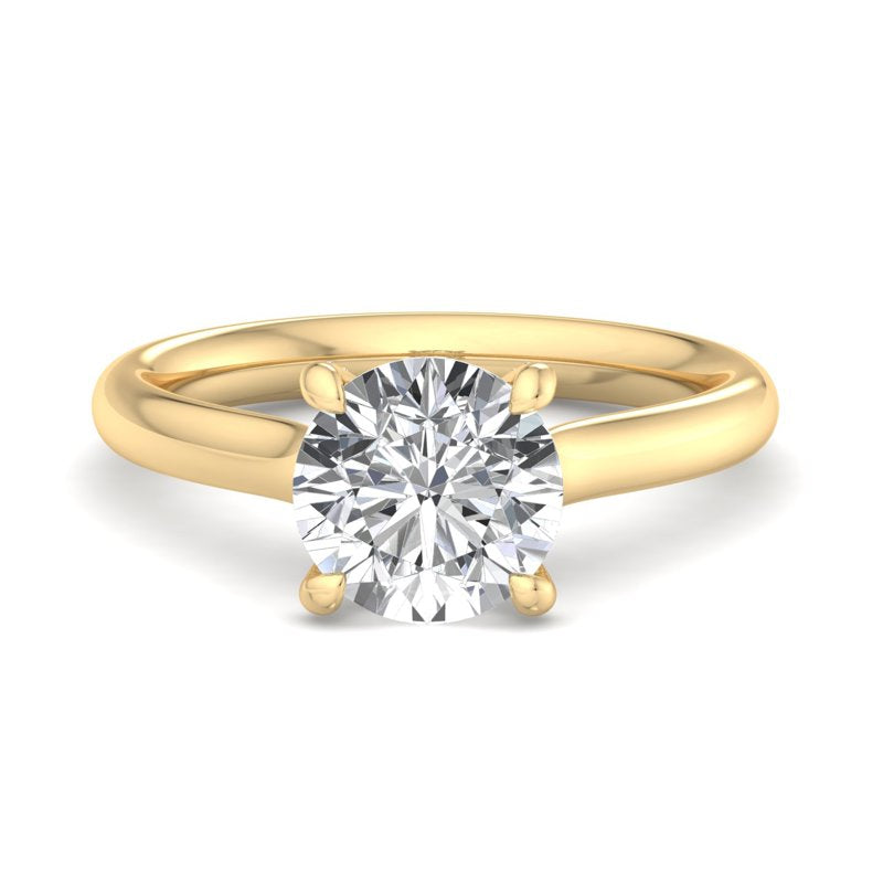 Round Lab Grown Diamond Hidden Detail Side Stone Engagement Ring — Round design reference