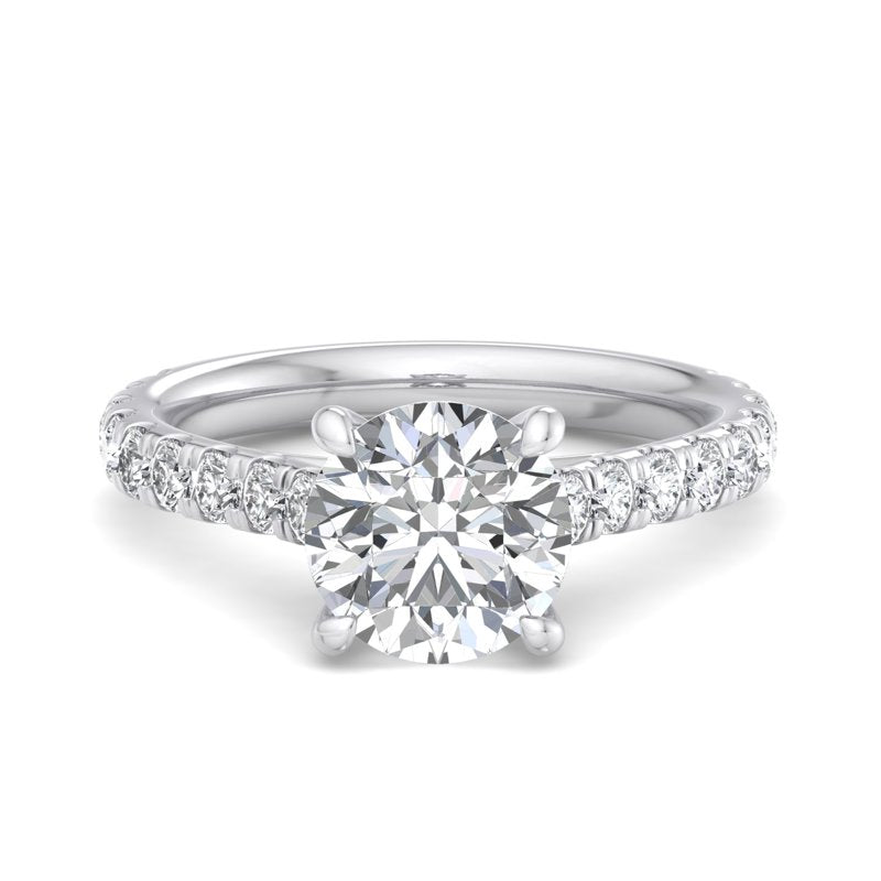 Round Lab Grown Diamond Hidden Detail Side Stone Engagement Ring — Round design reference
