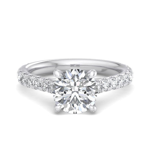 Round Lab Grown Diamond Hidden Detail Side Stone Engagement Ring — Round design reference