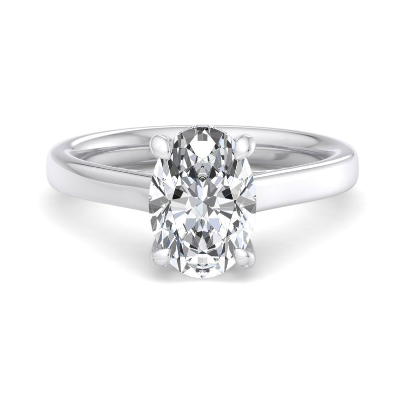 Oval Lab Grown Diamond Hidden Detail Side Stone Engagement Ring — Oval design reference