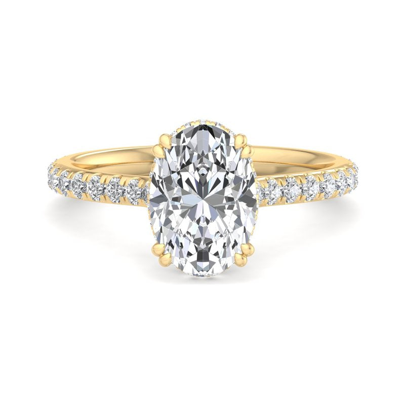 Oval Lab Grown Diamond Hidden Detail Side Stone Engagement Ring — Oval design reference