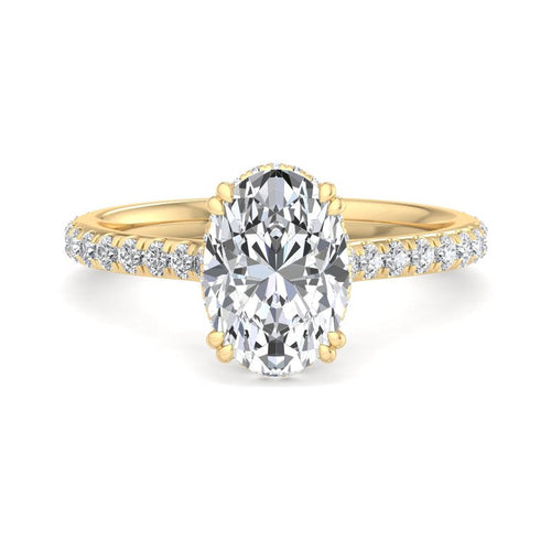 Oval Lab Grown Diamond Hidden Detail Side Stone Engagement Ring — Oval design reference