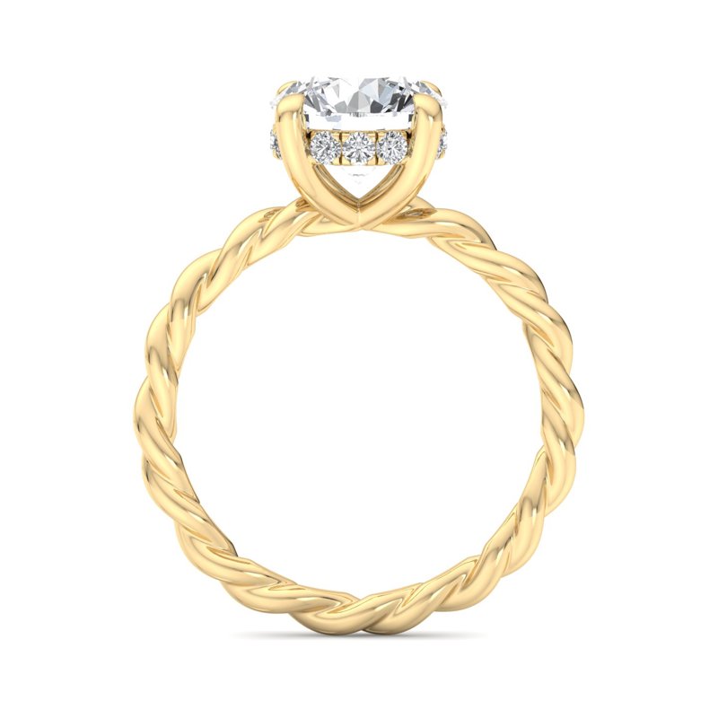Round Lab Grown Diamond Twist Hidden Detail Solitaire Engagement Ring — Round design reference