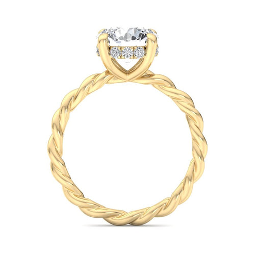 Round Lab Grown Diamond Twist Hidden Detail Solitaire Engagement Ring — Round design reference