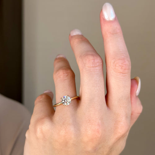 Round Lab Grown Diamond Side Stone Engagement Ring — Round design reference
