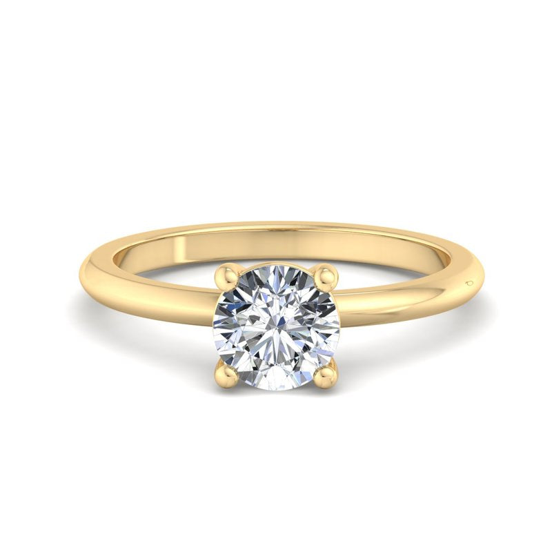 Round Lab Grown Diamond Side Stone Engagement Ring — Round design reference