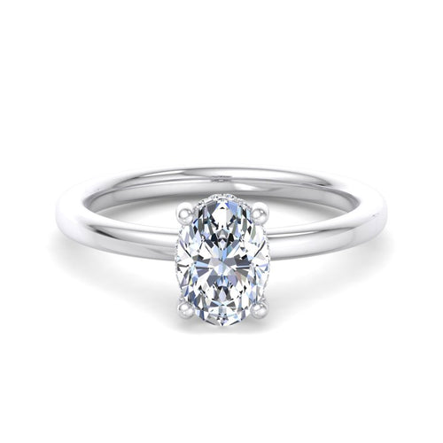 Oval Lab Grown Diamond Hidden Detail Side Stone Engagement Ring — Oval design reference