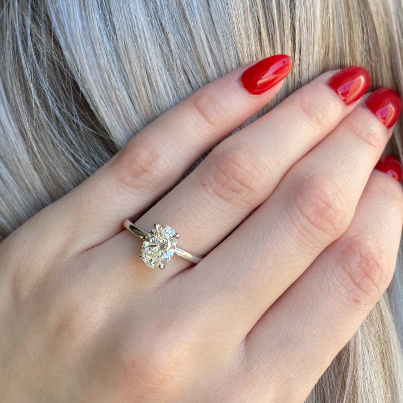 Oval Lab Grown Diamond Hidden Detail Side Stone Engagement Ring — Oval design reference