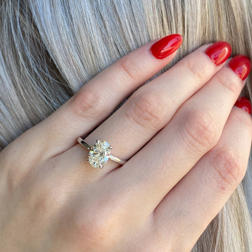Oval Lab Grown Diamond Hidden Detail Side Stone Engagement Ring — Oval design reference