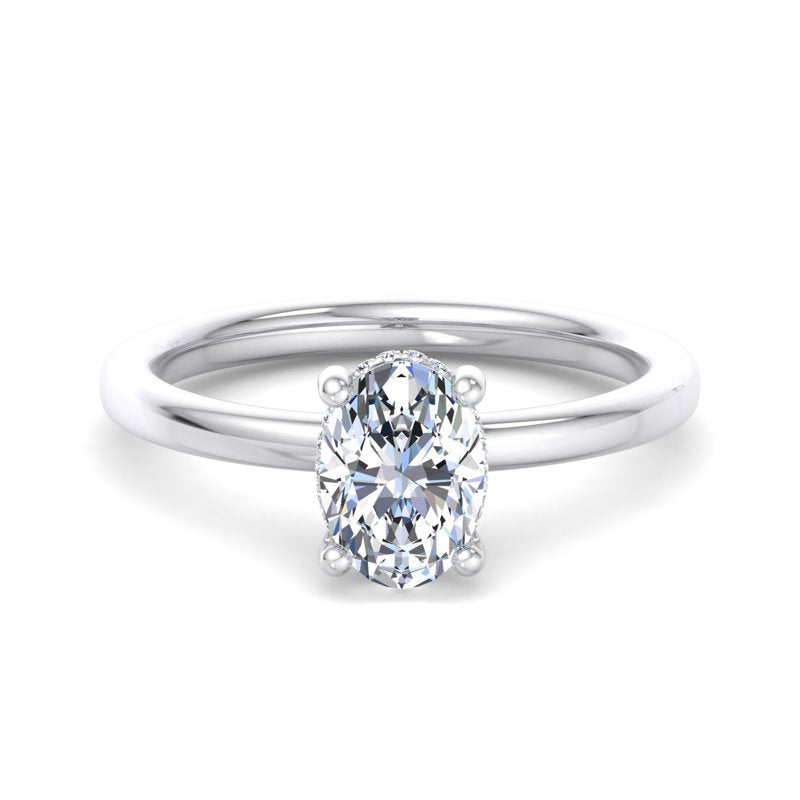 Oval Lab Grown Diamond Hidden Detail Side Stone Engagement Ring — Oval design reference