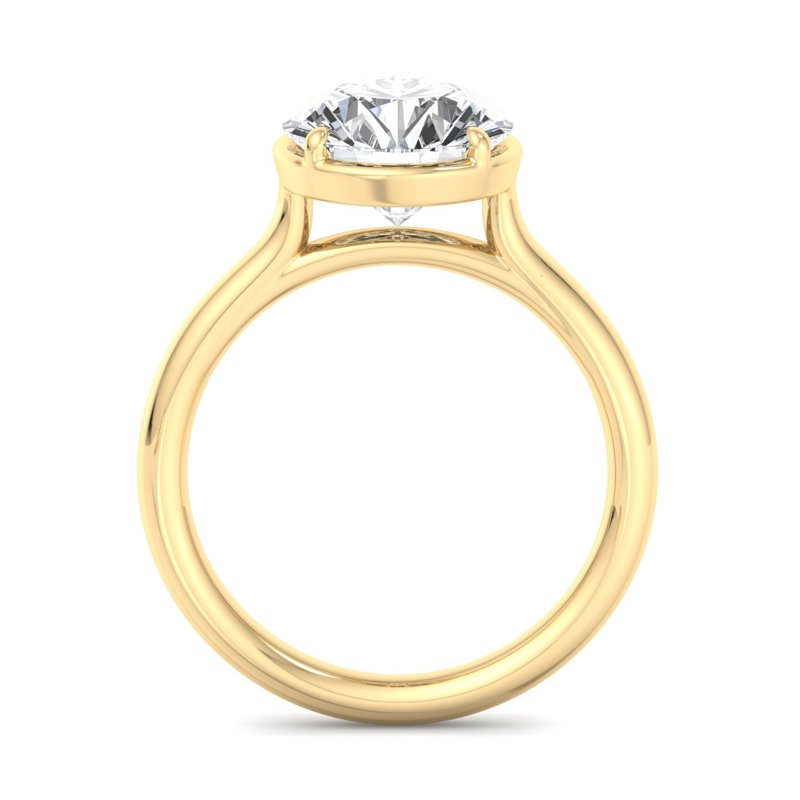 Round Lab Grown Diamond Bezel Solitaire Engagement Ring — Round design reference