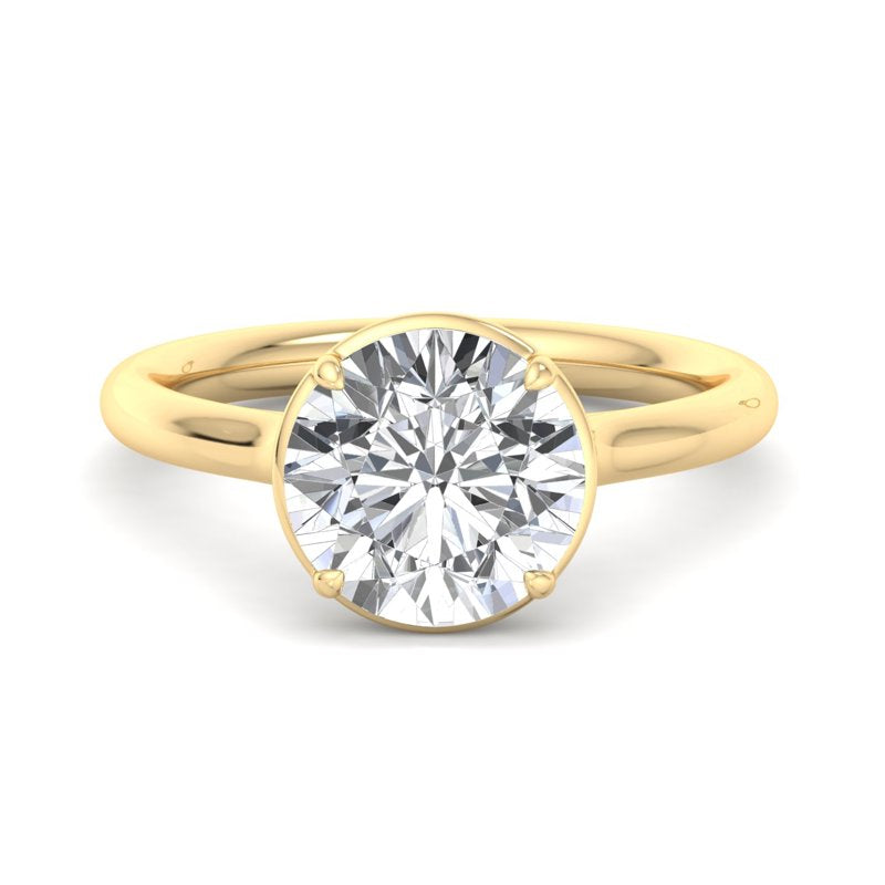 Round Lab Grown Diamond Bezel Solitaire Engagement Ring — Round design reference