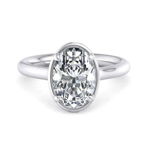 Oval Lab Grown Diamond Hidden Detail Solitaire Engagement Ring — Oval design reference