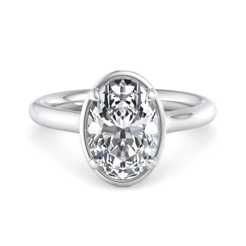 Oval Lab Grown Diamond Hidden Detail Solitaire Engagement Ring — Oval design reference