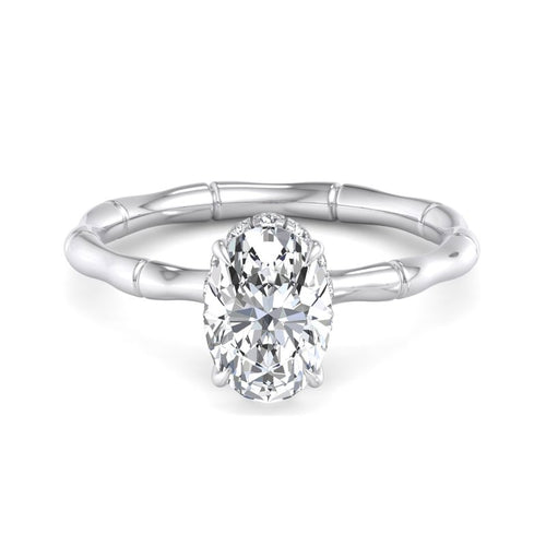 Oval Lab Grown Diamond Hidden Detail Solitaire Engagement Ring — Oval design reference
