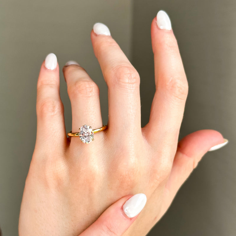 Oval Lab Grown Diamond Side Stone Engagement Ring — Oval design reference