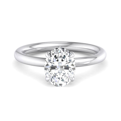 Oval Lab Grown Diamond Hidden Detail Solitaire Engagement Ring — Oval design reference