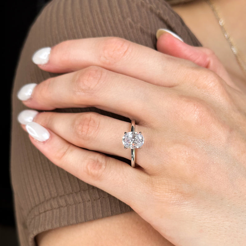 Oval Lab Grown Diamond Hidden Detail Solitaire Engagement Ring — Oval design reference