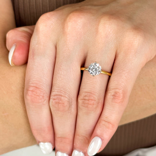 Round Lab Grown Diamond Solitaire Engagement Ring — Round design reference