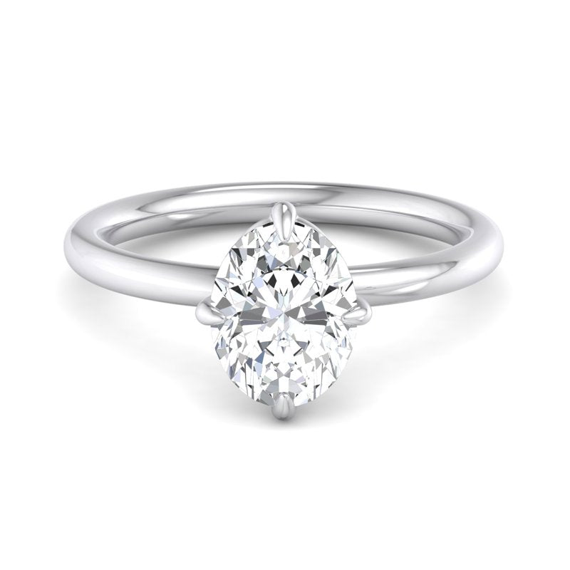 Round Lab Grown Diamond Solitaire Engagement Ring — Oval design reference