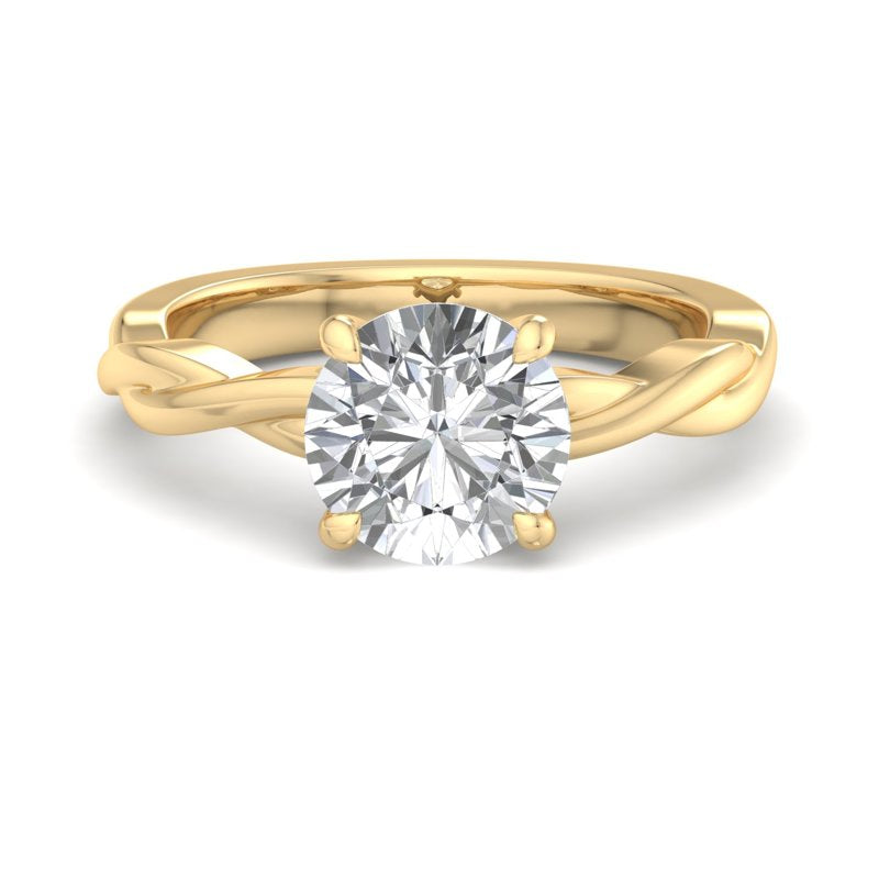 Round Lab Grown Diamond Twist Halo Engagement Ring — Round design reference