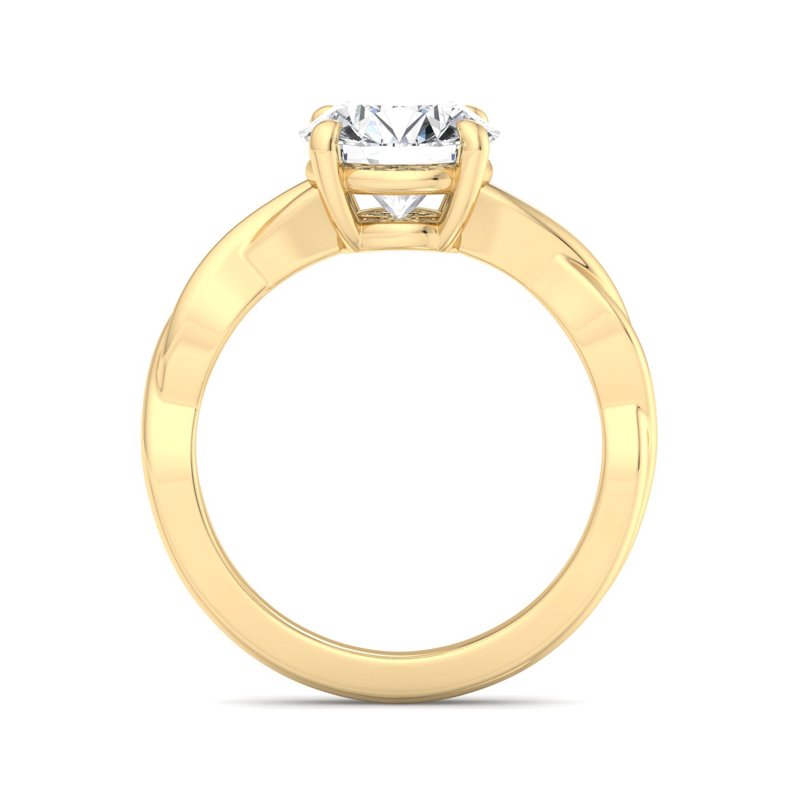 Round Lab Grown Diamond Twist Halo Engagement Ring — Round design reference