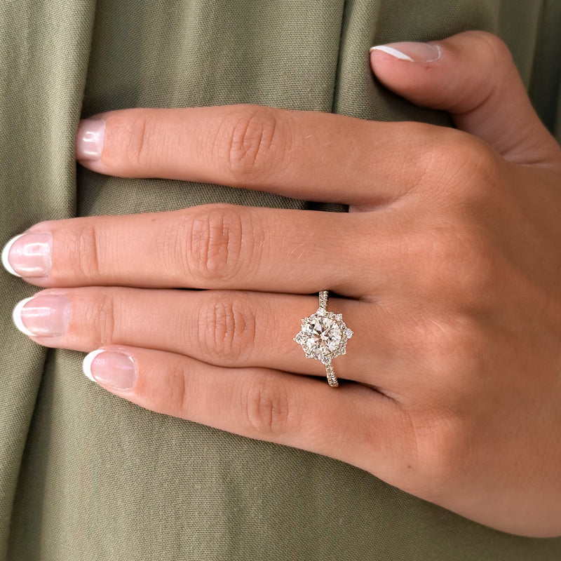 Round Lab Grown Diamond Halo Engagement Ring — Round design reference