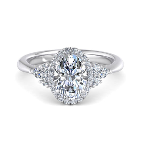 Oval Lab Grown Diamond Halo Engagement Ring — Oval design reference