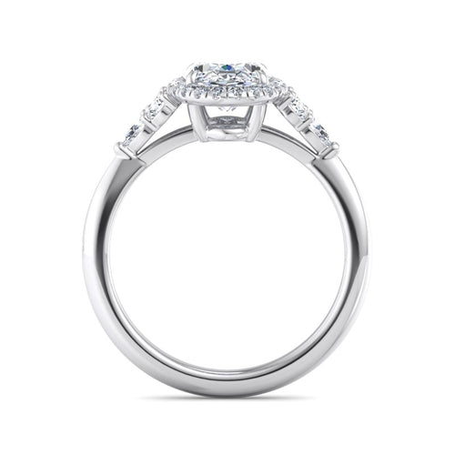 Oval Lab Grown Diamond Halo Engagement Ring — Oval design reference